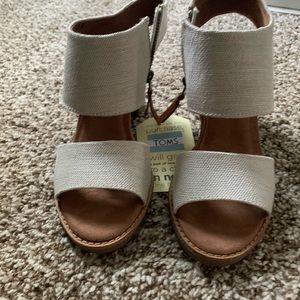 TOMs Beige Heeled Sandals